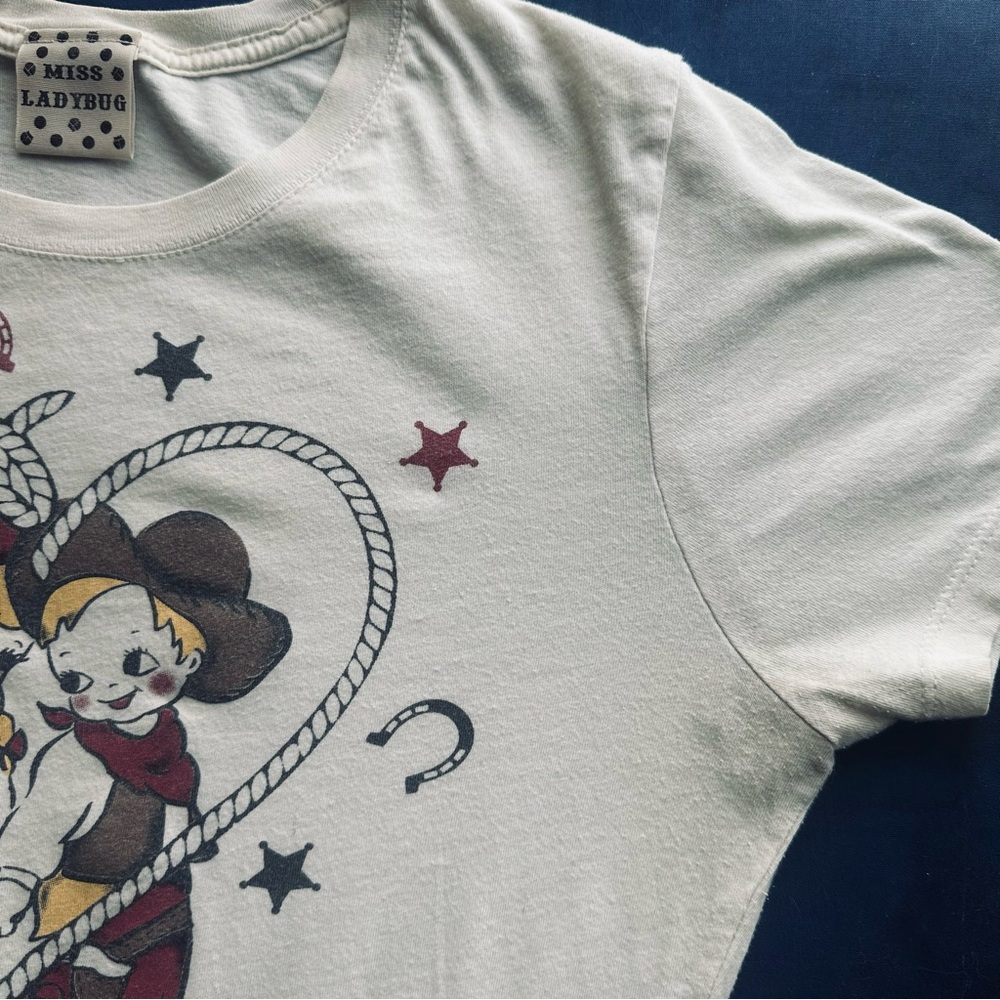 Miss Ladybug western boy & girl cute fitted tee t-shirt cowboy cowgirl love M - Picture 5 of 6